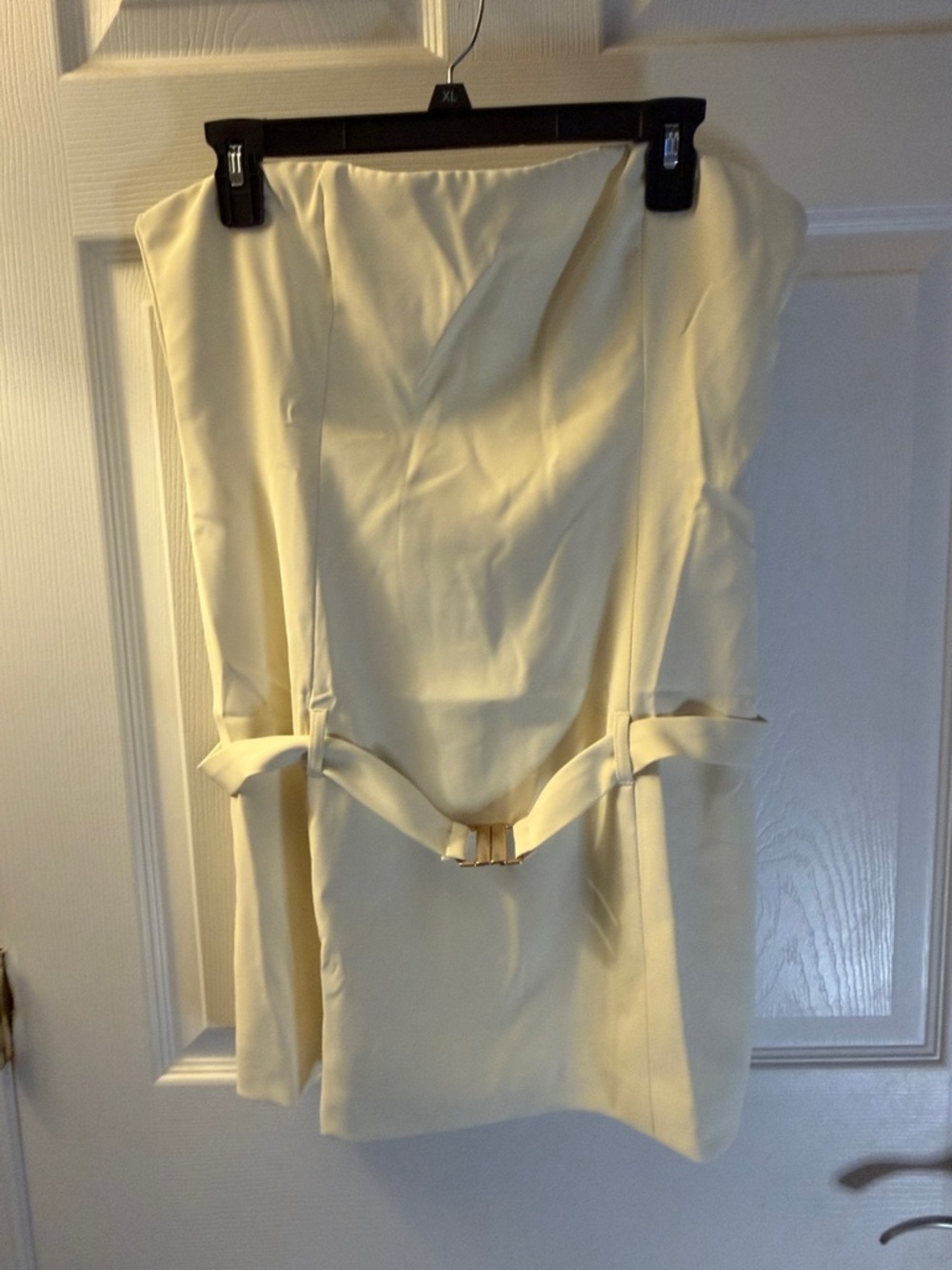 Peppermayo Cream Strapless Mini Dress with Belt